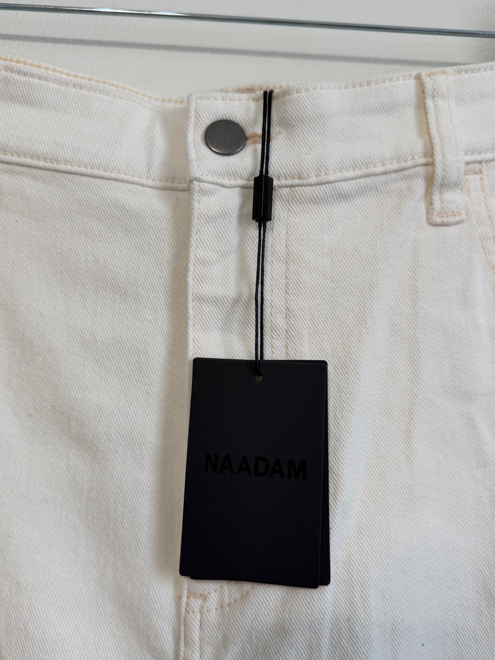 NEW NAADAM Soft Denim Twill Wide Leg Pant Milk Size 10 Women's Jeans High Rise - Picture 4 of 8